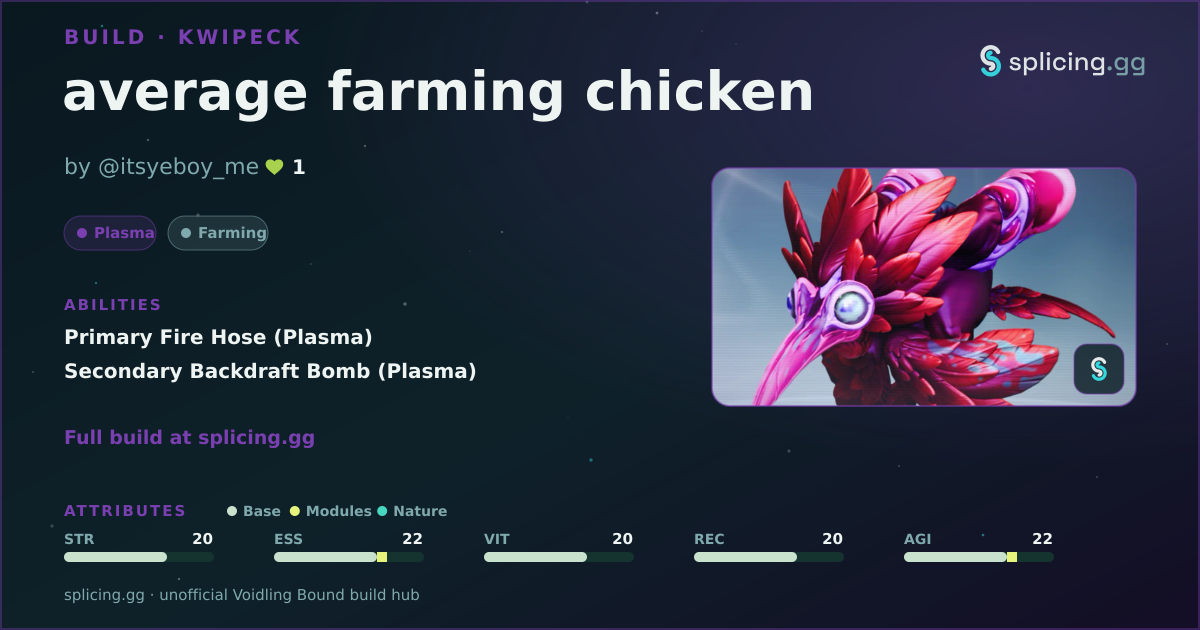 average farming chicken — Voidling Bound build · splicing.gg