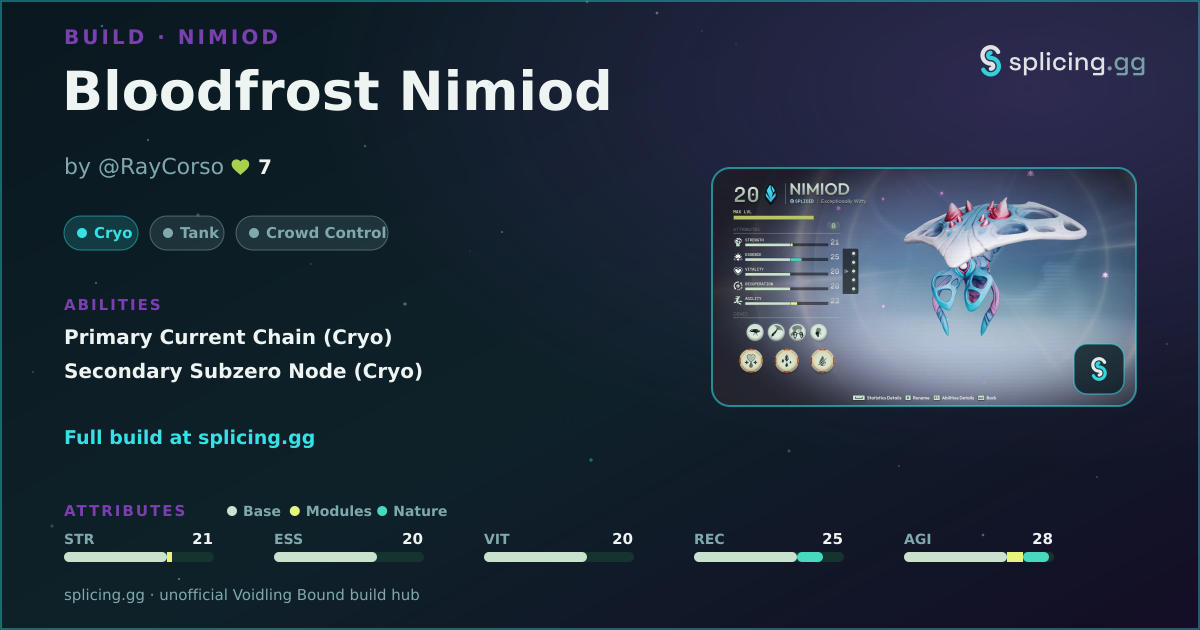 Bloodfrost Nimiod — Voidling Bound build · splicing.gg